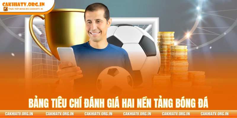Bảng tiêu chí đánh giá hai nền tảng bóng đá