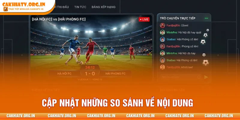 Cập nhật những so sánh về nội dung
